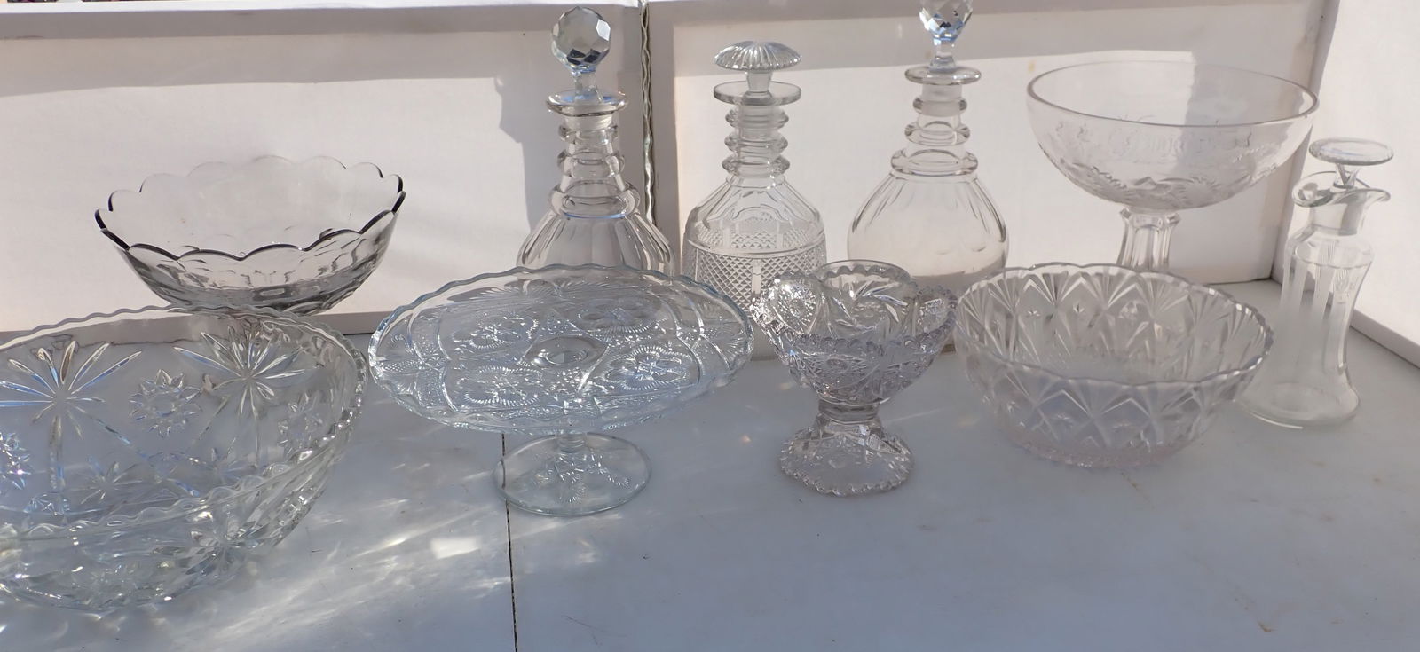 Decanters, Oil & Vinegar Cruets, Cake Stand, & Other Glassware (1 of 13)