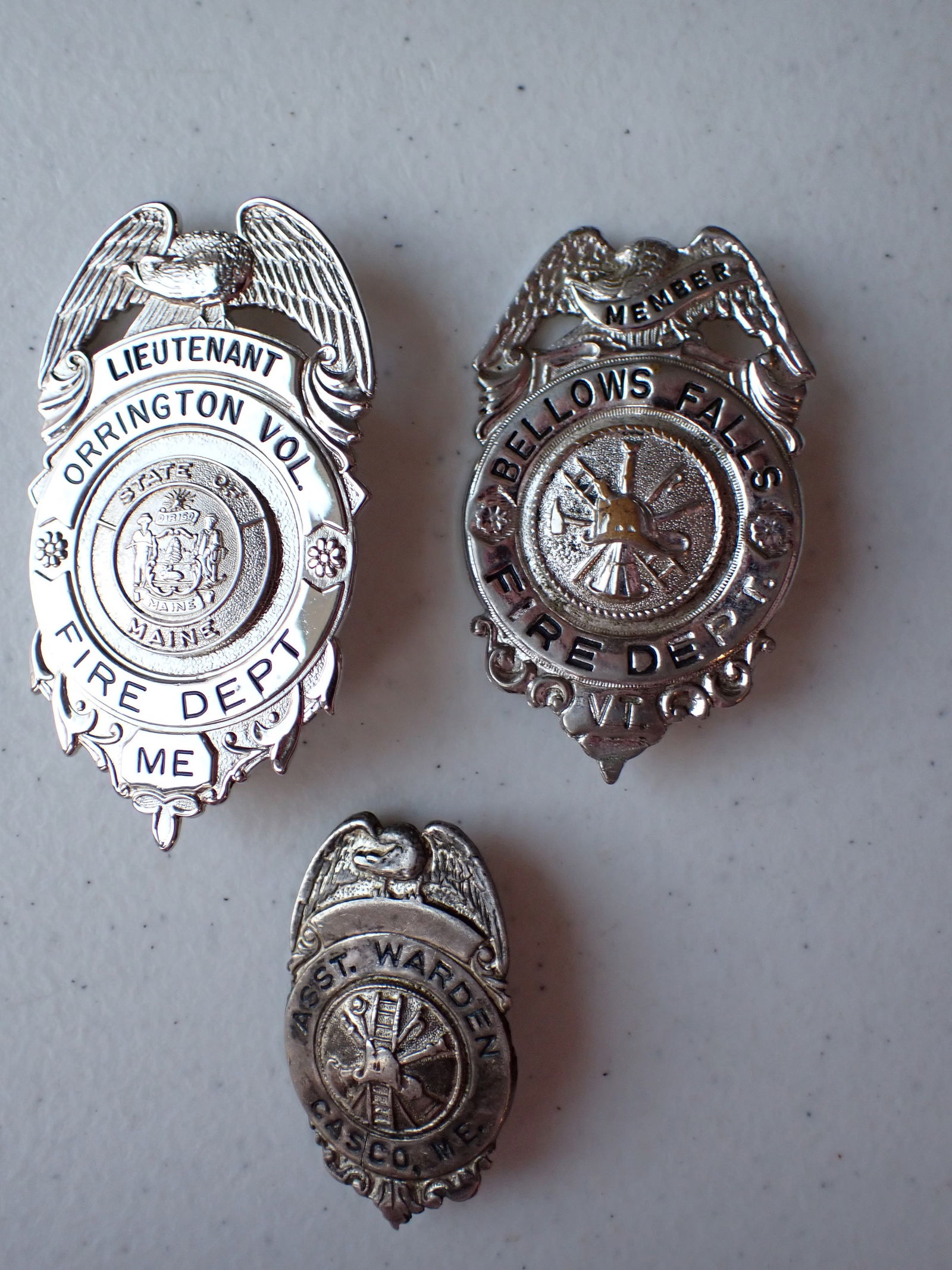 Maine and Vermont Fire Dept. Badges (1 of 7)