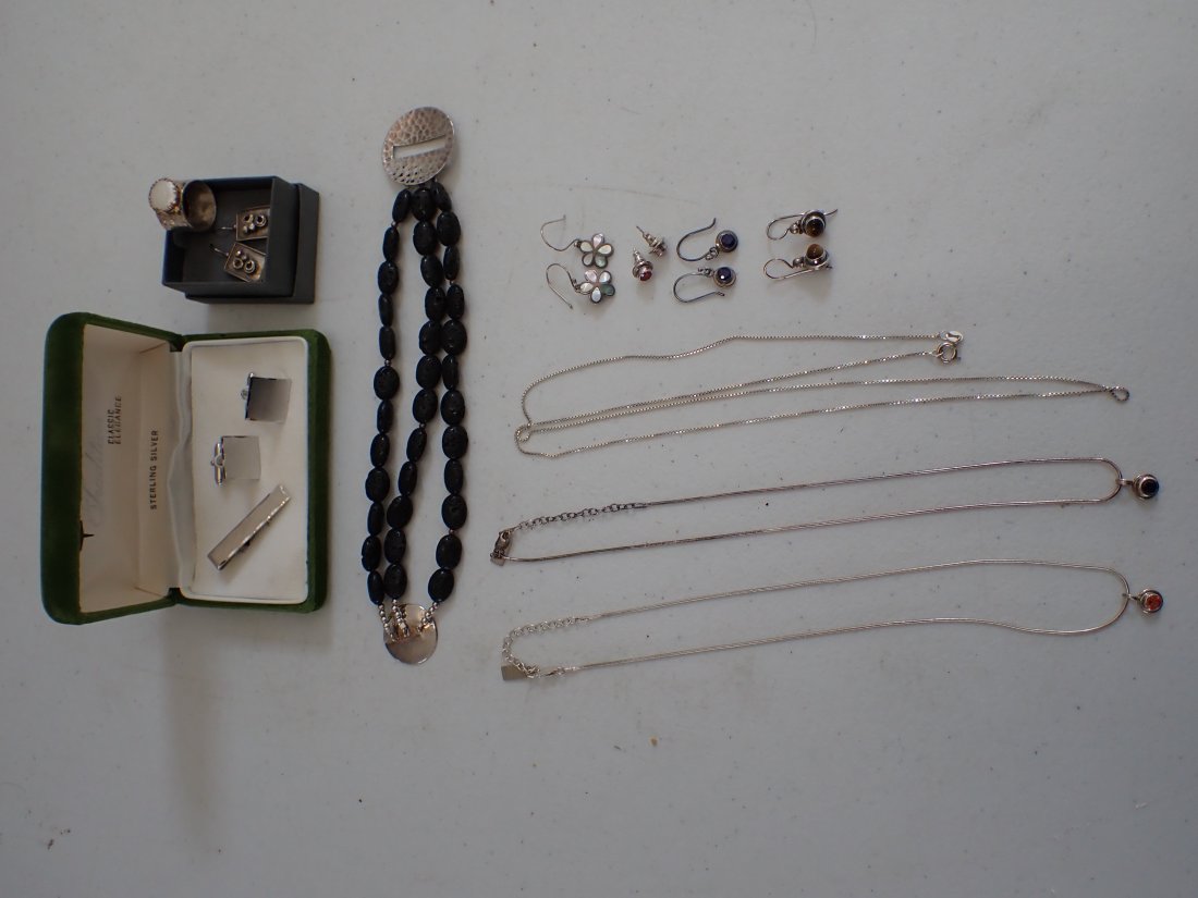 Sterling Bracelet & Earrings, Cufflinks, Ring, Necklaces, etc. (1 of 11)