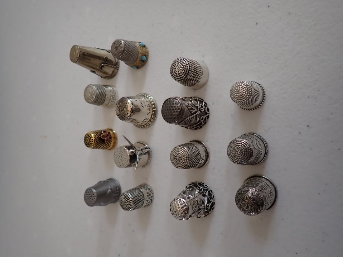 Sterling Silver and Other Thimbles Sewing, etc. (1 of 14)