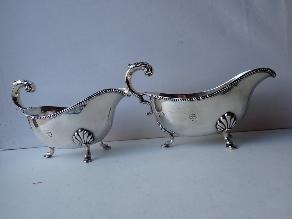 S. Harding & Co. Coin Silver Gravy Boats (1 of 9)