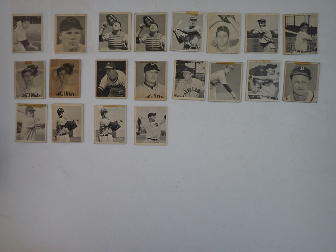 1948 Bowman Baseball Cards: Bob Feller, Johhny Sain & others (1 of 10)