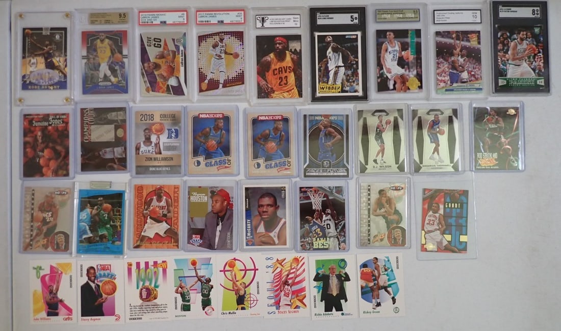 Lebron James, and other Basketball Graded & Ungraded Cards: 34 Cards- Graded and Ungraded Cards