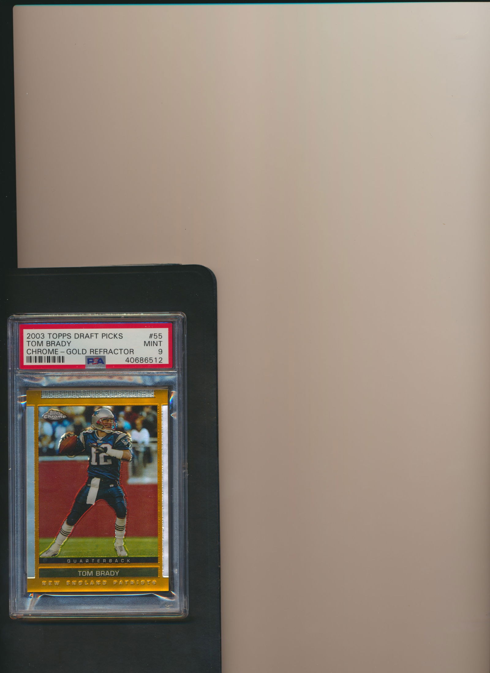 2003 Topps Draft Picks # 55 Tom Brady Chrome Gold Refractor (1 of 2)