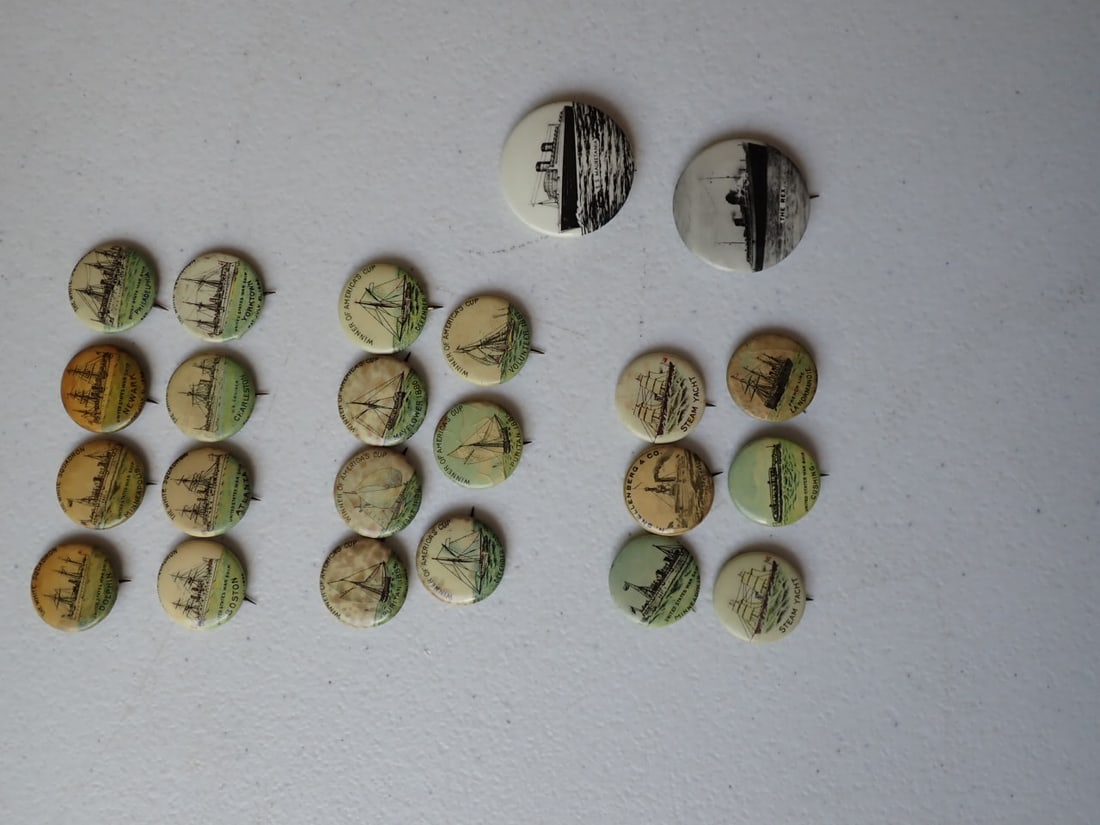 Spanish American Ship, America's Cup & other Pinbacks (1 of 15)