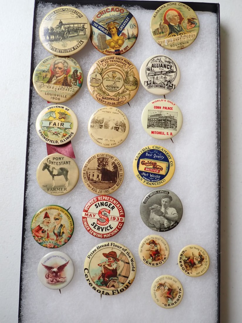 Advertising, Souvenir, Temperance,  Circus & other Pinbacks (1 of 20)