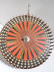 1920s / 1930s Chuck-a-Luck Table Top Wheel on Nickel Plated Stand