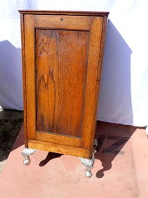 Oak Cabinet with Nickel Plated Steel Feet. 42" High