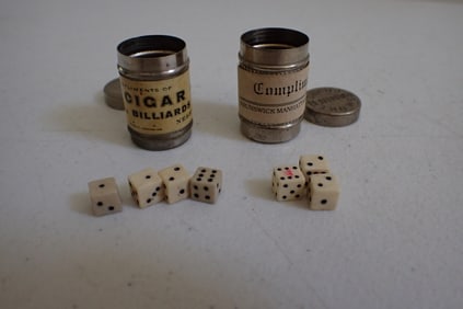 York Cigar Co. & Banner Cigars complimentary Chalk cases with dice