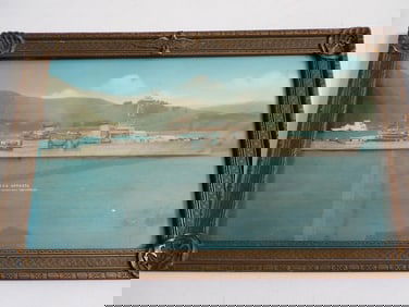 U.S.S. Augusta Hand Tinted Print in United States Navy Frame