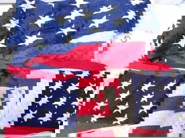 3 US Navy 48 Star Flags