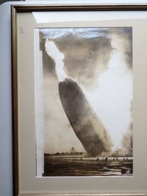 Hindenburg "FLAMING ZEPPELIN CRASHES TO EARTH" Photo