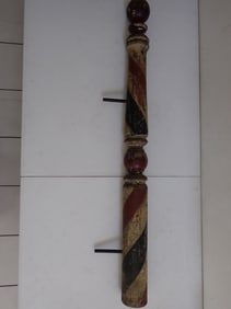 Wooden Folkart Barber Pole