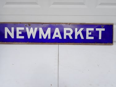 Newmarket, New Hampshire Railroad Station Enamel Sign