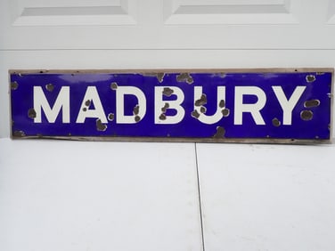 Madbury, New Hampshire Railroad Station Enamel Sign