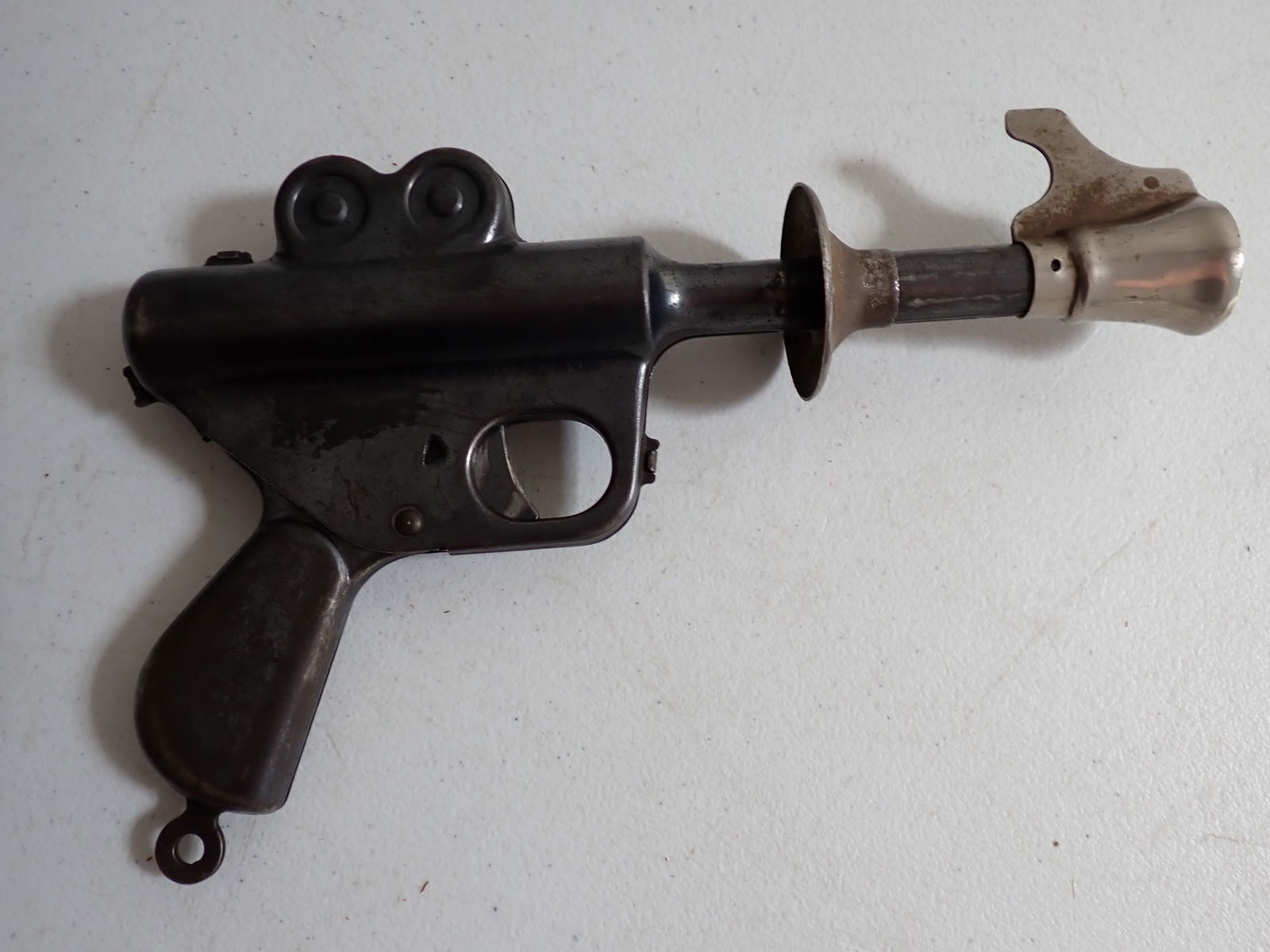 Buck Rogers 25th Century Daisy Ray BB Gun: Marked "Daisy Mfg. Co. Plymouth, Mich with 4 patent", grip says Buck Rogers 25th Century with image of Buck Rogers holding gun. Has some wear and light surface rust