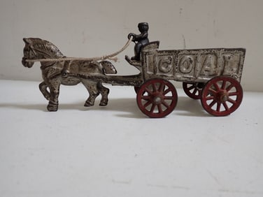 Kenton Cast Iron Horse Drawn Coal Wagon