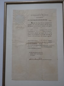 1816 Massachusetts Coroner's Appointment Document