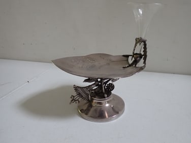 Silverplate Calling Card Holder with Epergne