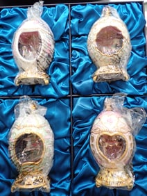 House of Faberge Eggs with Carousel Horses Music Boxes