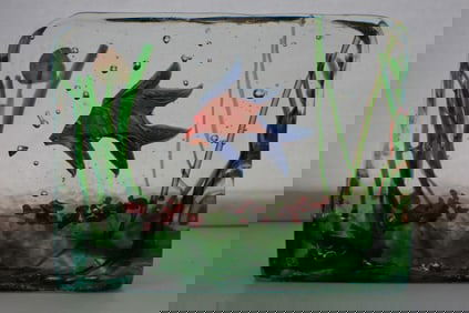 Aquarium Glass Plaque Paperweight