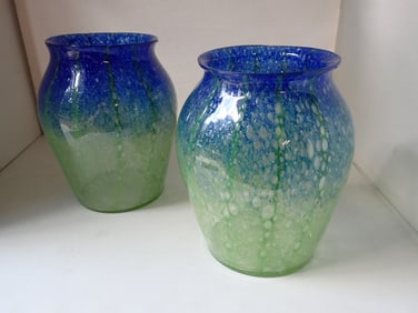 Pair of Clutha Art Glass Vases