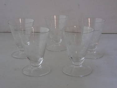 Set of Five Moser Rowland Ward Safari Cordial Glasses