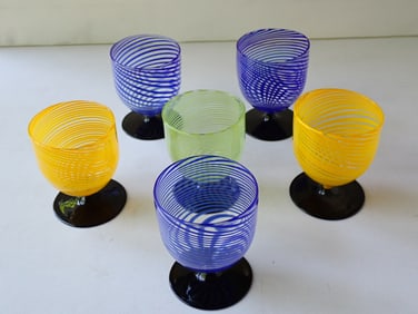 Set of Six Bimini Glass Cordials