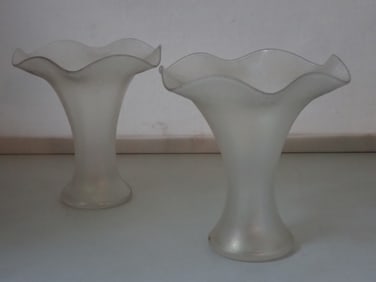 Pair of Steuben Verre de Soie Vases