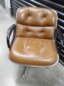 Knoll Pollack International Chrome & Leather Chair