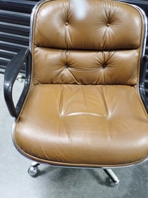 Knoll Pollack International Chrome & Leather Chair