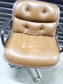 Knoll Pollack International Chrome & Leather Chair