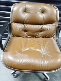 Knoll Pollack International Chrome & Leather Chair