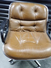Knoll Pollack International Chrome & Leather Chair