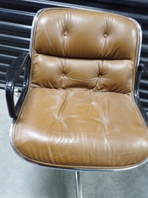 Knoll Pollack International Chrome & Leather Chair