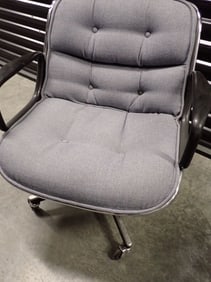 Knoll International Chrome and Blue Cloth Chair