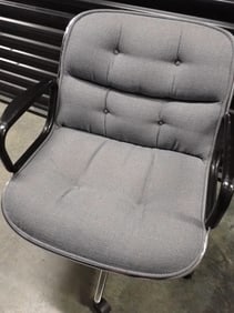 Knoll International Chrome and Blue Cloth Chair