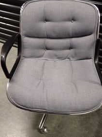 Knoll International Chrome and Blue Cloth Chair