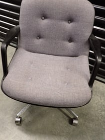 United Chair Company Chrome and Blue Purple Cloth Chair