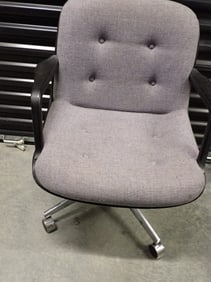 United Chair Company Chrome and Blue Purple Cloth Chair