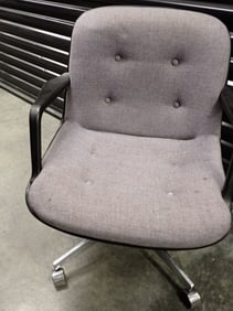 United Chair Company Chrome and Blue Purple Cloth Chair