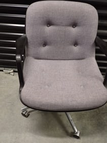 United Chair Company Chrome and Blue Purple Cloth Chair