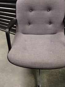 United Chair Company Chrome and Blue Purple Cloth Chair