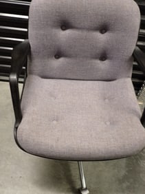 United Chair Company Chrome and Blue Purple Cloth Chair