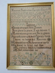 Sampler with Floral Design and Poem