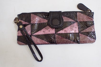 Abaco Paris large Reptile Skin Wristlet