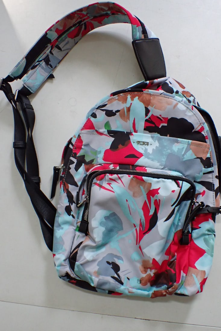 Tumi Small Floral Backpack: TUMI Small Foral Backpack Width 10" Height 12"