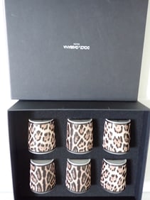 Dolce & Gabbana Casa mint in box Leopard 6 glasses