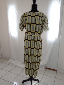 Henrik Vibskov Geometrical pattern pleated dress Size S