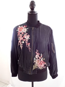 Johnny Was Workshop Size Small silk embroidered waist jacket